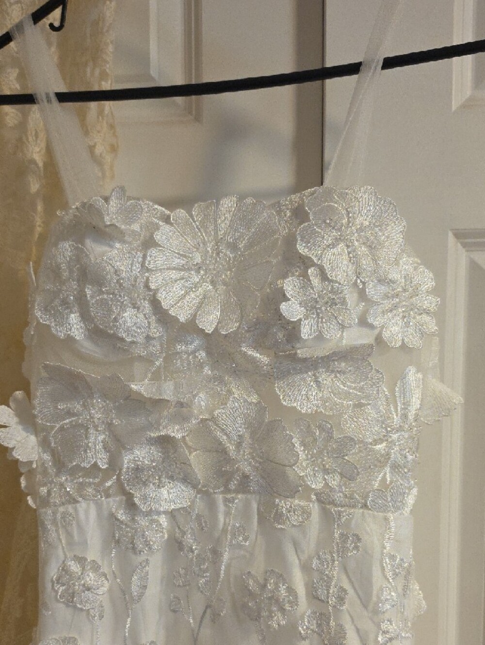 White Floral Wedding Lace Maxi Dress - Picture 2 of 12